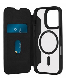 PURO Book Mag 2 mobiiltelefoni ümbris 16 cm (6.3") Foolio Must, Läbipaistev