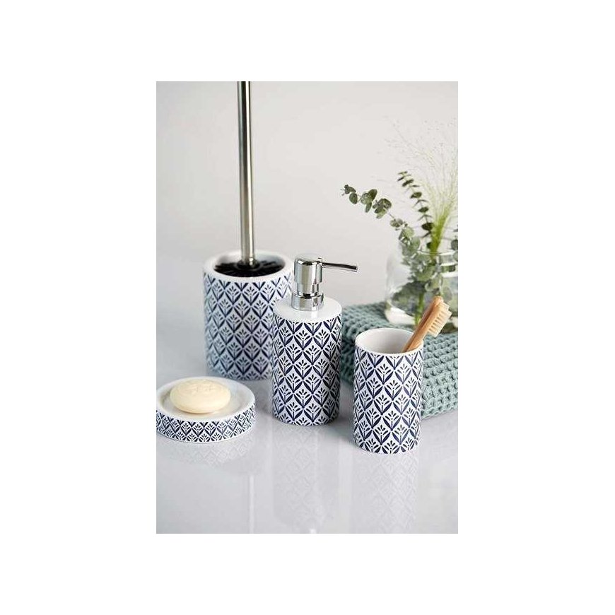 Bathroom dispenser for liquid soap, container with pump and decorative pattern - 360 ml, WENKO – 2
