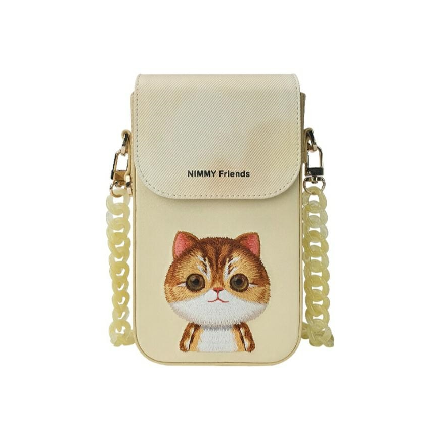 Nimmy Rinkinys 3in1 dėklas telefonui + krepšys + daiktų ieškikliui dėklas telefonui haki spalvos Big Eyed Pet 2.0 Cat – 3