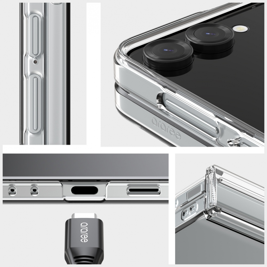 Dēklis Araree Nukin 360 Samsung Galaxy Z Flip7 caurspīdīgs – 2