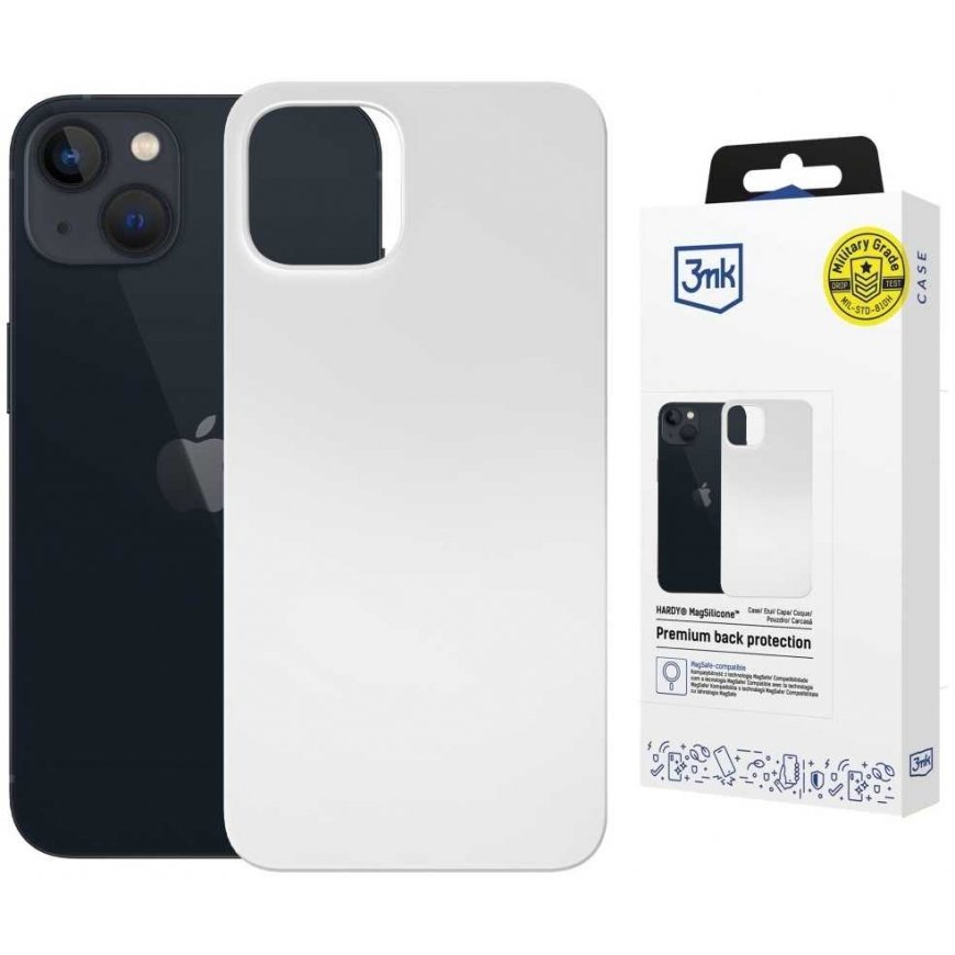 Dėklas 3MK Hardy MagSilicone on mõeldud Apple iPhone 15 hõbedase värviga