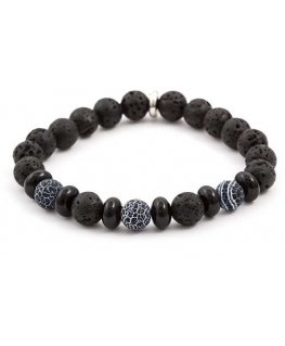 Beneto bead bracelet made of lava stone and halite MINK63