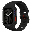 Ādas aproce + vāciņš Mecha 2in1 Apple Watch 45/44mm melnā krāsā Ādas aproce + vāciņš Mecha 2in1 Apple Watch 45/44mm melnā krāsā