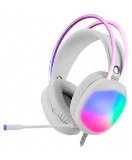 MARVO HG8959 Lumi 40 RGB Vadu spēļu austiņas | USB | 3.5 mm | Baltas