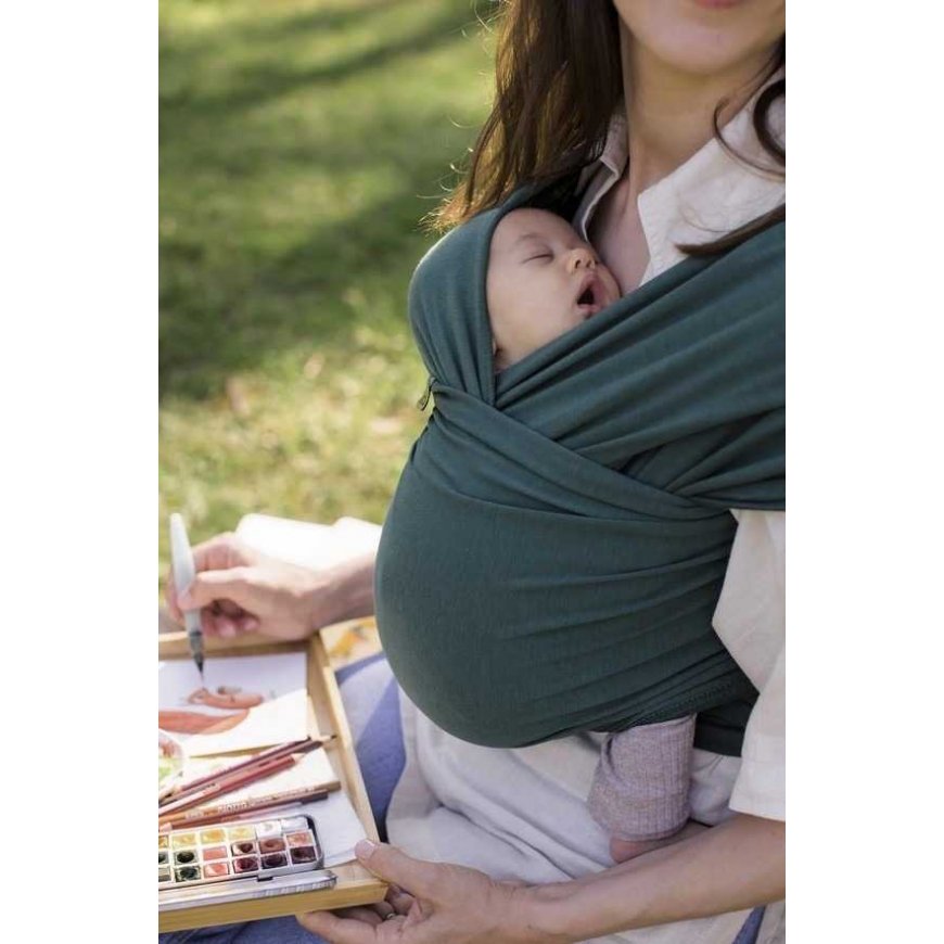 Boba Nosida Chusta vauvan kantamiseen BOBA Wrap Organic - pullon vihreä – 5
