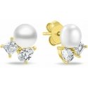 Brilio Silver Delicate zeltīts auskari ar cirkoniem un pērli EA1190Y Brilio Silver Delicate zeltīts auskari ar cirkoniem un pērli EA1190Y