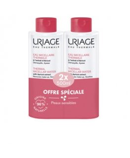 Uriage termālais micelārais ūdens jutīgai ādai, iepakojums 2 x 500 ml