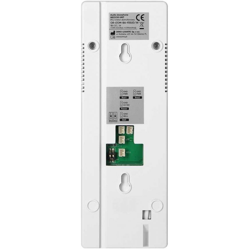 Orno ENIR, intercom set for two families, 2-wire, DIN rail power supply, with remote control reader, white – 4
