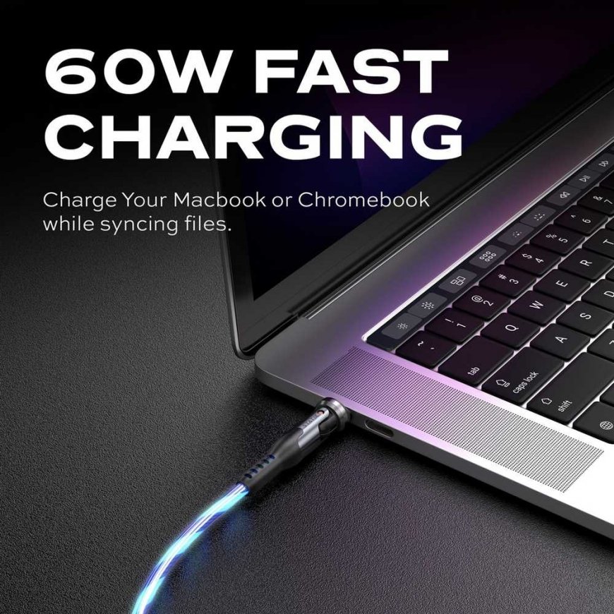 STATIK PowerPivot Pro, светящийся LED кабель, USB-C на USB-C, 1м, Черный – 2
