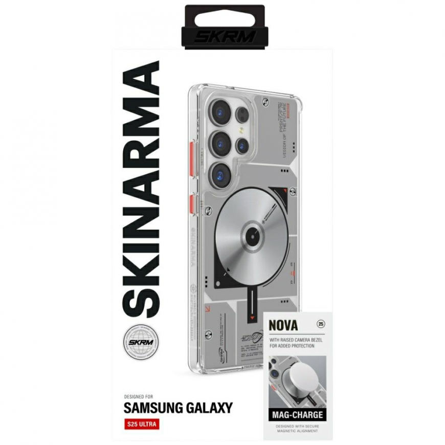 Skinarma Nova MagSafe -kuori Samsung Galaxy S25 Ultra -puhelimelle, kirkas – 5