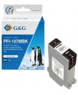 G&G suderinamas rašalas / dažai PFI107MBK, NC-00107MBK, 6704B001, matinė juoda, 130ml