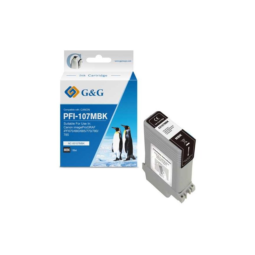G&G saderīgs tinte / tintes PFI107MBK, NC-00107MBK, 6704B001, matēts melns, 130ml