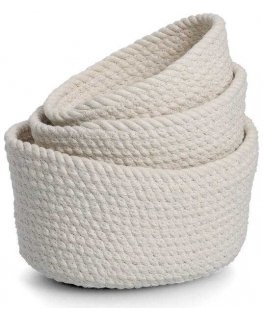Zeller Set of cotton baskets in various sizes, 3 pcs.