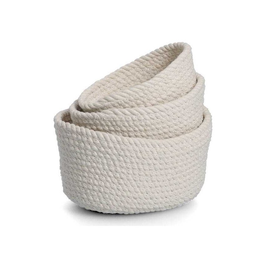 Zeller Set of cotton baskets in various sizes, 3 pcs.