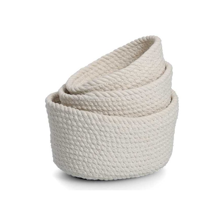 Zeller Set of cotton baskets in various sizes, 3 pcs. – 3