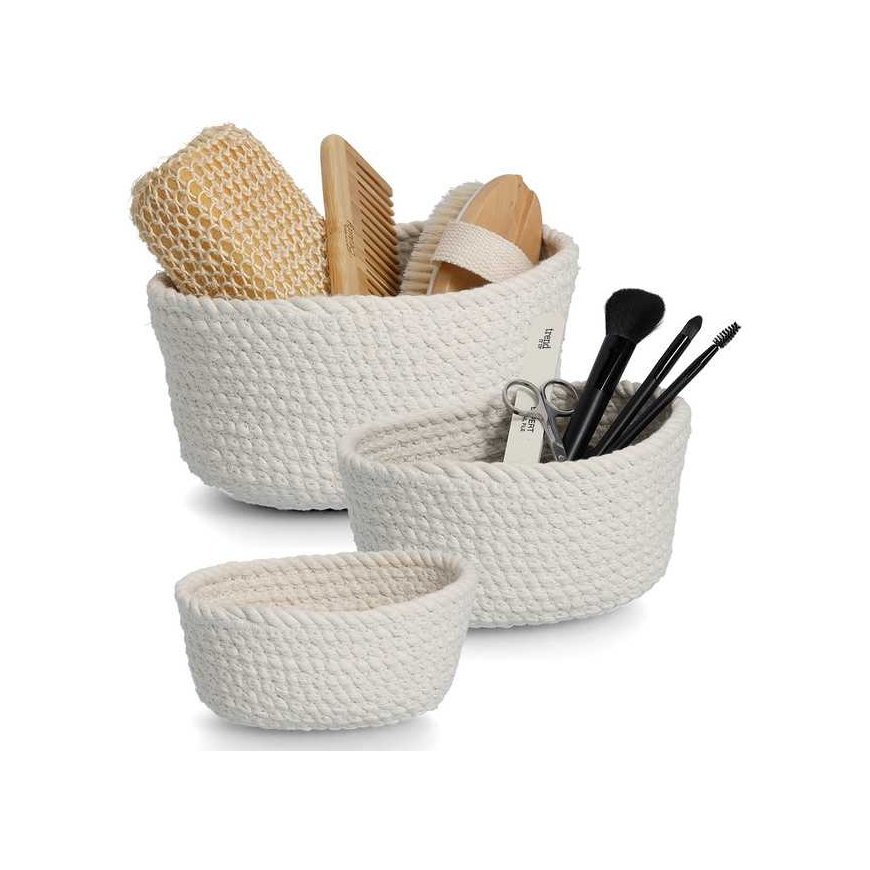 Zeller Set of cotton baskets in various sizes, 3 pcs. – 5