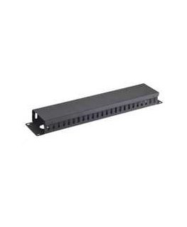 Xtendlan Oem 19" įrišimo plokštė 2U, visiškai metalas su dangteliu 90x45 mm, praleidžiamasis, juodas
