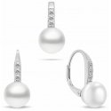 Brilio Silver Charming silver jewelry set with pearls SET291W (earrings, pendant) Brilio Silver Charming silver jewelry set with pearls SET291W (earrings, pendant)