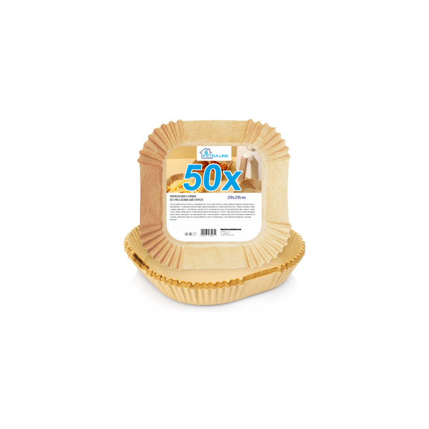 EXTRALINK HOME PAPER FRYER INSERTS 20X20CM (50PCS)