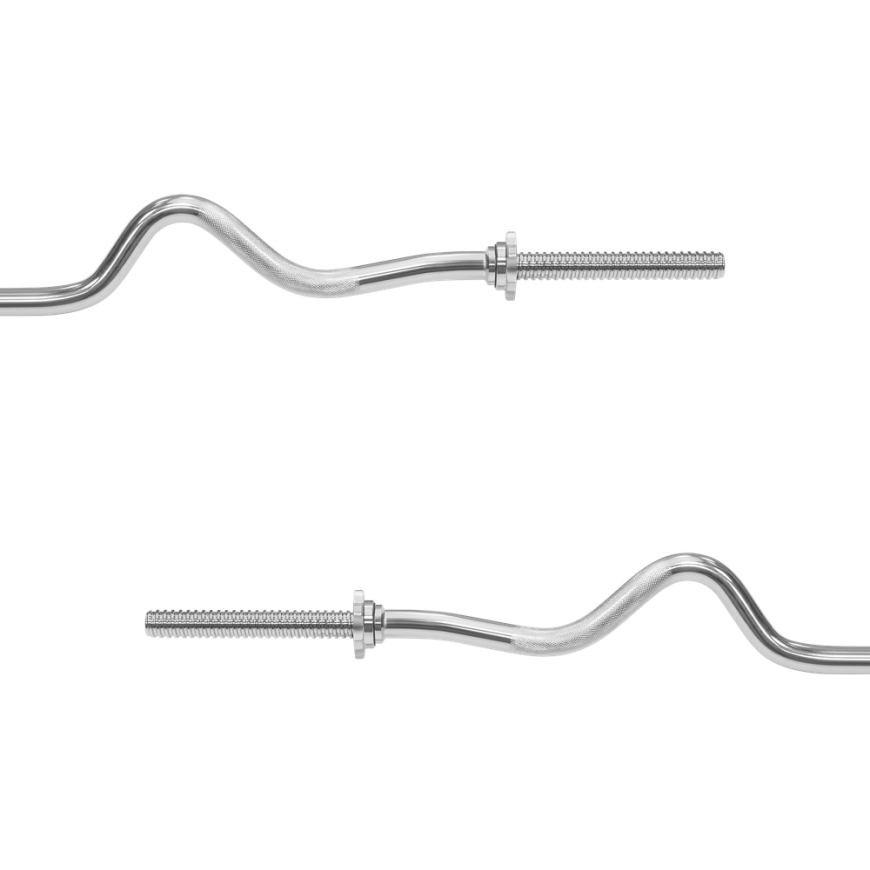 Strongly curved barbell, bar length 30 mm, 120 cm, weight 5.6 kg, max 170 kg, REBEL ACTIVE – 3