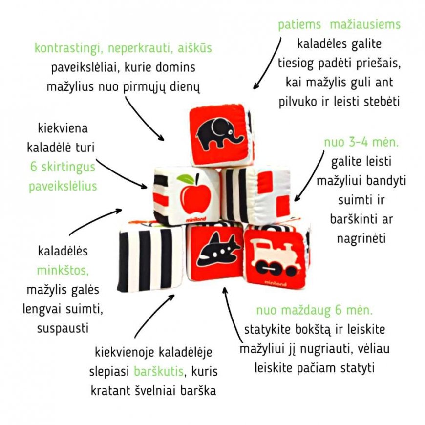 Miniland minkštos kaladėlės (6 vnt.) – 4