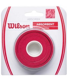 Wilson Absorbx Overgrip satīnas, 3 iepakojumi, sarkans