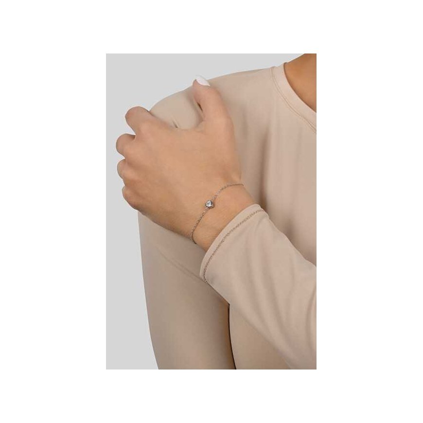 Brilio Silver Minimalist Silver Bracelet Blue Heart BRC30WB – 3