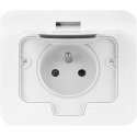 Orno Hermetic rectangular electrical socket, IP55, 1x2P+Z (French), white Orno Hermetic rectangular electrical socket, IP55, 1x2P+Z (French), white