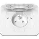 Orno Hermetic rectangular electrical socket, IP55, 1x2P+Z (French), white Orno Hermetic rectangular electrical socket, IP55, 1x2P+Z (French), white