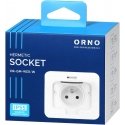 Orno Hermetic rectangular electrical socket, IP55, 1x2P+Z (French), white Orno Hermetic rectangular electrical socket, IP55, 1x2P+Z (French), white