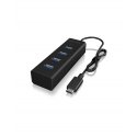 ICY BOX IB-HUB1409-C3 USB 3.2 Gen 1 (3.1 Gen 1) Type-C 5000 Mbit/ai Juoda ICY BOX IB-HUB1409-C3 USB 3.2 Gen 1 (3.1 Gen 1) Type-C 5000 Mbit/ai Juoda
