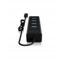 ICY BOX IB-HUB1409-C3 USB 3.2 Gen 1 (3.1 Gen 1) Type-C 5000 Mbit/ai Juoda ICY BOX IB-HUB1409-C3 USB 3.2 Gen 1 (3.1 Gen 1) Type-C 5000 Mbit/ai Juoda