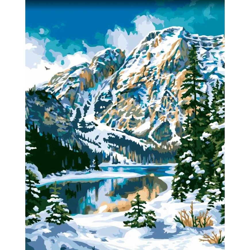 Beldizart Diamond picture with frame 40x50 cm Winter in the mountains DP406