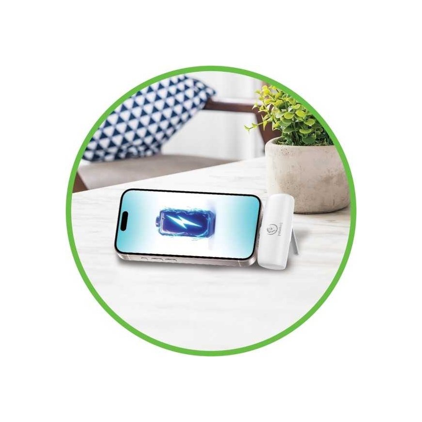 "Rebeltec Powerbank P5 PLUG-IN" (5000 mAh 10 W) direct connection to the phone via USB-C port – 5