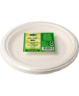 Compostable sugar cane plates Go Green oval 10 pcs. | 0.17kg
