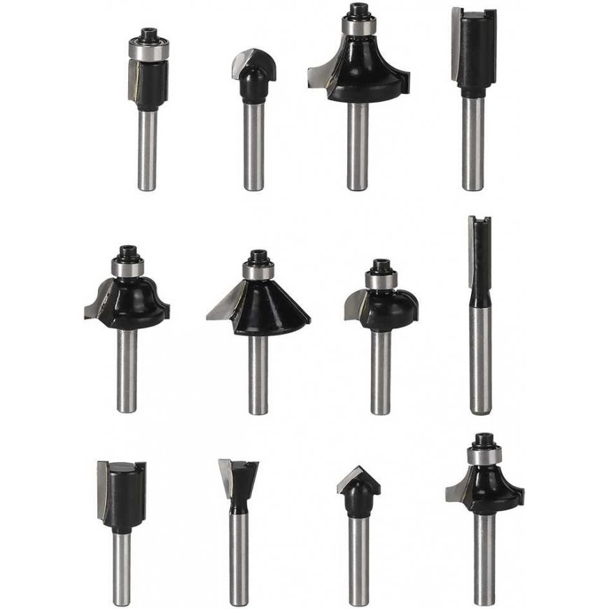 Graphite Carbide Wood Cutters, 6 mm Shank, 12 pcs Set – 4