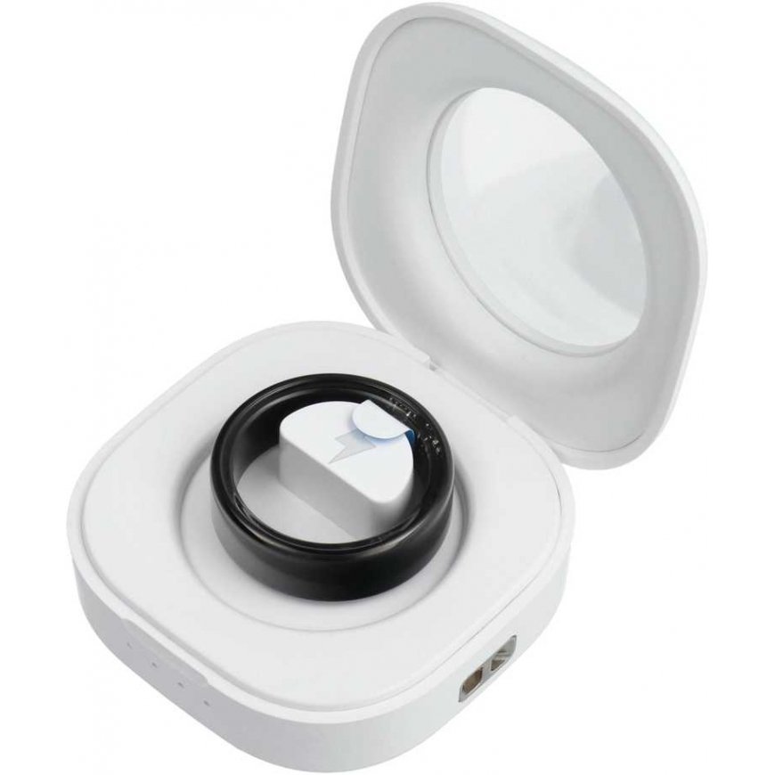 Oem Smart Ring R11M - nutikas roostes sõrmus laadimiskastiga Suurus 8 (18,1mm) must – 5