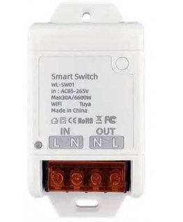 TUYA viedais 1 kanāla slēdzis, Wi-Fi, 30A, AC 100-240V, 6600W