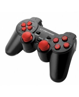 Esperanza EGG106R mängukontroller Must, Punane USB 2.0 Juhtpult Analoog/digitaal PC, Playstation 2, Playstation 3