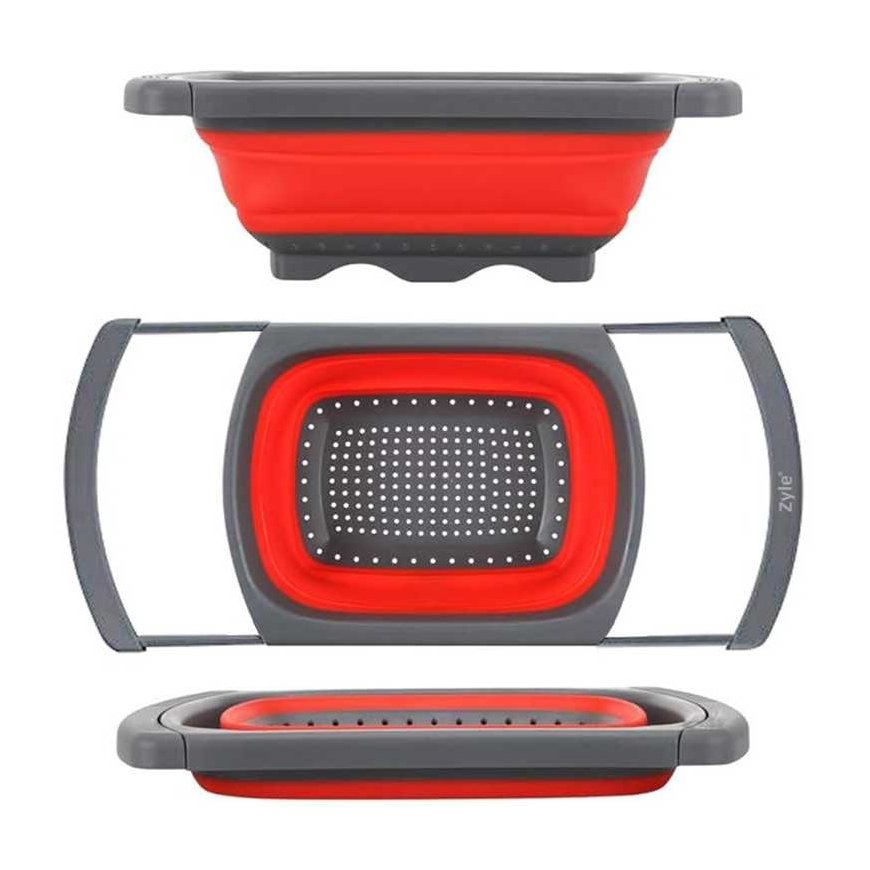 Zyle Silicone Strainer with Retractable Handles, ZY988RST
