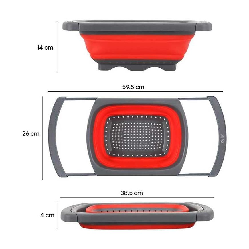 Zyle Silicone Strainer with Retractable Handles, ZY988RST – 2