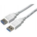 Кабель-удлинитель PremiumCord USB 3.0 с высокой скоростью 5 Гбит/с A-A, MF, 9 контактов, 3 м, белый