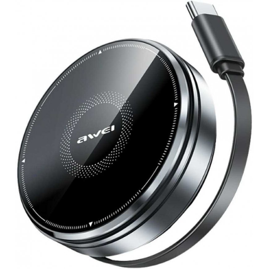 Inductive charger 3 in 1 AWEI W27 15W with USB-C cable, fast charging, black color – 2