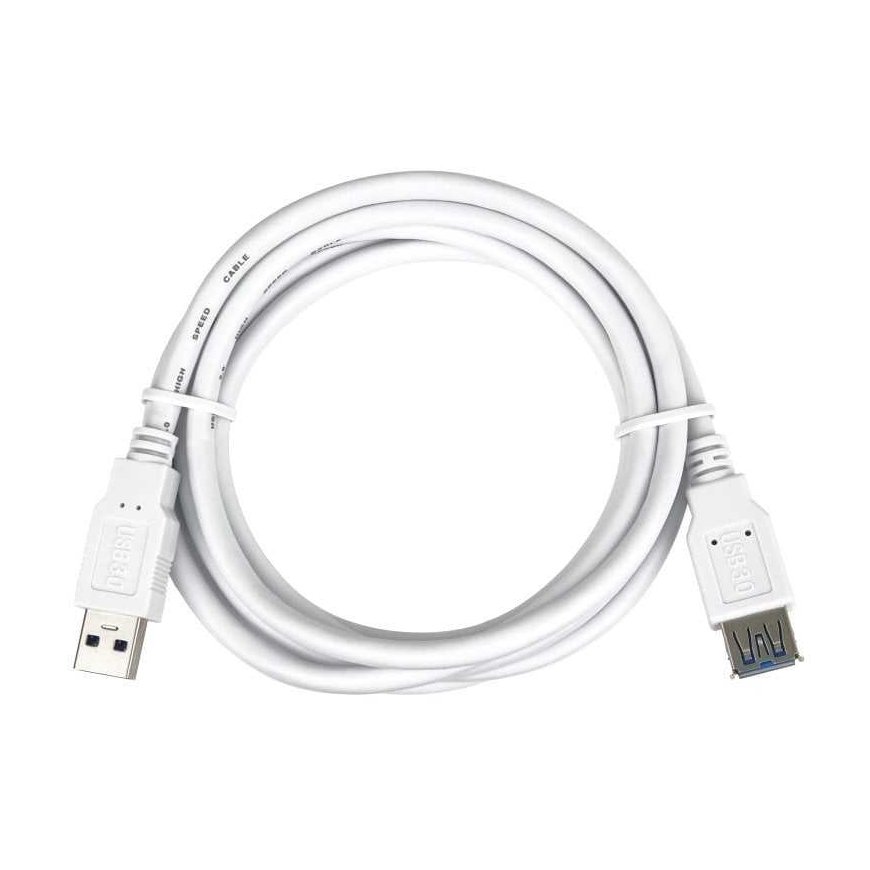 „PremiumCord“ prailginimo kaabel USB 3.0 äärmiselt kiire 5Gbps A-A, MF, 9 kontaktiga, 3 m, valge – 4