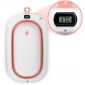 Foldable baby bath for children and infants with frame, thermometer, and insert Ricokids RK-287 in white and pink Foldable baby bath for children and infants with frame, thermometer, and insert Ricokids RK-287 in white and pink