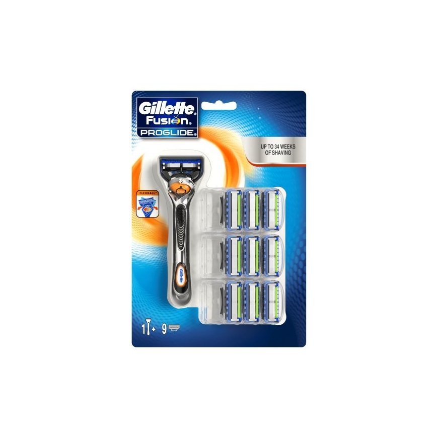 Gillette Fusion Proglide Harmaa, Oranssi