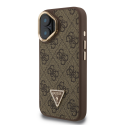 „Guess“ PU 4G Strass trikampio formos logotipo stovas su kameros rėmeliu, „MagSafe“ dėklas, skirtas iPhone 16, rudas „Guess“ PU 4G Strass trikampio formos logotipo stovas su kameros rėmeliu, „MagSafe“ dėklas, skirtas iPhone 16, rudas