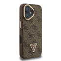 „Guess“ PU 4G Strass trikampio formos logotipo stovas su kameros rėmeliu, „MagSafe“ dėklas, skirtas iPhone 16, rudas „Guess“ PU 4G Strass trikampio formos logotipo stovas su kameros rėmeliu, „MagSafe“ dėklas, skirtas iPhone 16, rudas