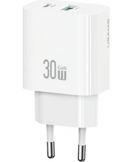 Wall charger USAMS CC316 T65 30W 1xUSB-C 1xUSB-A Fast Charging
