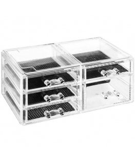 5five Simply Smart Jewelry, small items, accessory holder - transparent, 5 drawers